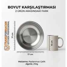 Happy Trend 4'lü Paslanmaz Çelik Derin Kase Seti 17 Cm, Kırılmaz Çorba & Yemek Tası, Hafif Kamp, Piknik Outdoor Kasesi 720318