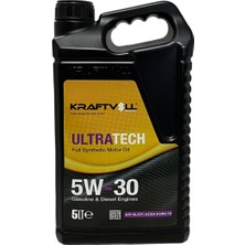 Kraftvoll Ultratech Tam Sentetik Motor Yağı 5W-30 5 Litre