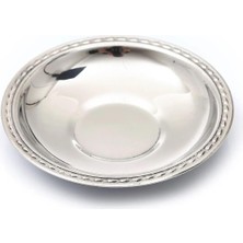 Happy Trend 12'li Paslanmaz Çelik Metal Parlak Çay Tabak Damla Lokanta Kafe Restaraunt 430 0,40MM