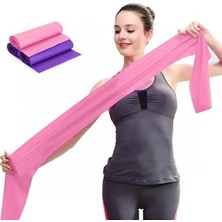 Happy Trend Pilates Bandı Jimnastik Plates Lastiği 120X15 cm Egzersiz Aerobik Bant 1 Adet Pembe