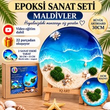 IQ ART by Natalie Epoksi Reçine Seti «MALDİVLER» – Deniz Temalı Premium Hediye Seti – Video Eğitimli Epoksi Reçine Kiti- Hobi Kiti, Epoksi Başlangıç Seti, Epoksi Sanat Seti