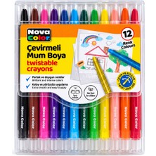 Nova Color 12 Renk Çevirmeli Mum Boya – Twistable Crayons 🖍️🌈