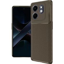 Marsilyan™- Infinix Smart 9 Kılıf Auto Focus Karbon Kapak - Kahverengi