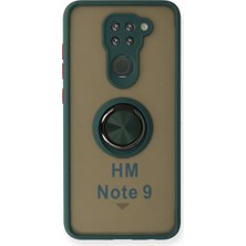 Edntrend Newface Xiaomi Redmi Note 9 Kılıf Montreal Yüzüklü Silikon Kapak - Yeşil
