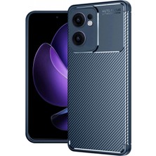 Marsilyan™- Oppo Reno 13F Kılıf Auto Focus Karbon Kapak - Lacivert