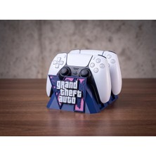 Omni Gta 6 Temalı Ikili Ps5 Kol Standı - Özel Tasarım Gta 6 Kontrolcü Standı, Playstation 5 Oyuncu Aksesuarı Konsol Standı ve Tutucu