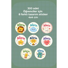 To Design Lab 300 Adet 4x4 cm Sticker / Sınıf Öğretmeni-Öğrenciler Için Sticker Aferin Ödev Stickerı - Başarı Stickerı