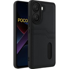 Marsilyan™- Xiaomi Poco X7 Pro Kılıf Sara Kartvizitli Deri Kılıf - Siyah