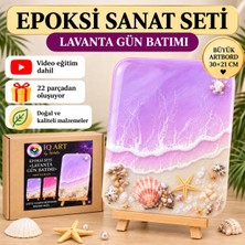 IQ ART by Natalie Epoksi Reçine Seti «LAVANTA GÜN BATIMI» – Deniz Temalı Premium Hediye Seti – Video Eğitimli Epoksi Reçine Kiti- Hobi Kiti, Epoksi Başlangıç Seti, Epoksi Sanat Seti