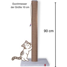 Happy Trend Catnipli Kalın Borulu Dev Tırmalama Tahtası Gri