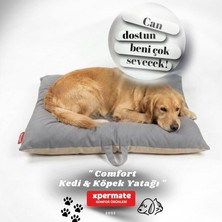 Happy Trend Köpek Minderi Köpek Yatağı Kedi Yatağı Çift Taraflı Yıkanabilir Antrasit Bej Comfort 70X90 cm