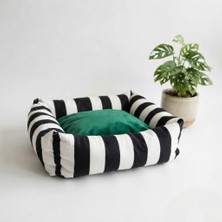 Happy Trend Kare Zebra Desen Kedi Köpek Yatağı, Yeşil