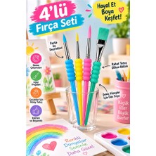 ArtMaster Resim Fırça Seti 4 Lü Yuvarlak ve Kesik Uçlu 1 Paket Maxx 2110 Sentetik Kaliteli Ressam Fırça Seti Akrilik
