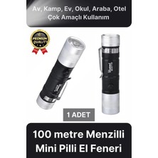Svein Çok Amaçlı 100 Metre Menzilli Tek Mod Beyaz Enerji Tasarruflu Kamp Ev Mini Cep Tipi Pilli El Feneri