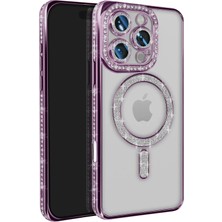 Edntrend Newface Iphone 16 Pro Max Kılıf Joke Simli Magneticsafe Kılıf - Derin Mor