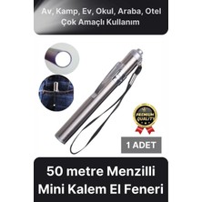 Svein Çok Amaçlı 50 Metre Menzilli Tek Modlu Beyaz 1 Pille Çalışan Kamp Ev Mini Kalem Cep Boyu El Feneri