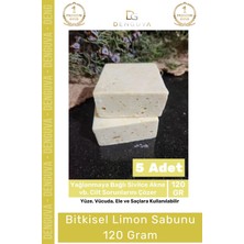 Denguva Lüks %100 Doğal Güzel Kokulu El Yüz Saç Vücut Cilt Orijinal Bitkisel Limon Sabunu 120G - 5 Adet