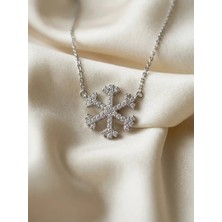 Aytekin Jewelry Taşlı Kar Tanesi Kolye 925 Ayar Gümüş