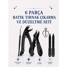 ERHCE Batık Tırnak Çıkarma ve Batık Düzeltme Aparatı Kronk Küret Törpü Tırnak Pens 6 Parça