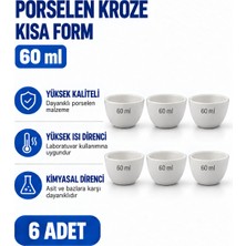 Labolist Porselen Kroze 60 ml Kısa Form 6 Adet