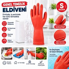 Ceyzi S Beden Temizlik ve Bulaşık Eldiveni - Doğal Pamuk Astarlı - Plastik
