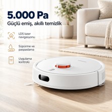 Xiaomi Yeni 5.000 Pa Güçlü Emişli Robot Süpürge, Islak Paspas ve Kuru Süpürme, Halı Tanıma, Lds Lazer Haritalama, Uygulama Kontrollü, 400 ml Geniş Toz Haznesi + Mutfak Tartısı (Onerous)