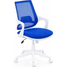 Yenilik Rüzgarı Ergonomik Çalışma Koltuğu Mavi Beyaz Ofis Sandalyesi