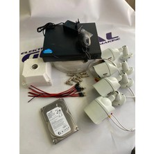 Baff 4'lü Güvenlik Kamerası Seti 2 Mp Metal Kasa Ahd - Cepten Izleme Xmeye Kayıt Cihazı + 500 GB HDD + 5A Adaptör + 100 Metre Kablo Full Set