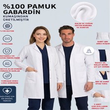 Marten Uzun Kol Beyaz Unisex Önlük Apaş Yaka ( Hemşire Doktor Hekim Eczacı Veteriner Laboratuar
