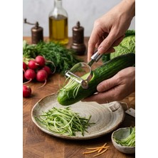 Berina Home Çift Taraflı Turbo Jülyen Meyve Sebze Soyucu Kesici Doğrayıcı Julyen Soyacak Patates Havuç Kabak Doğrayıcı Çok Fonksiyonlu Soyucu