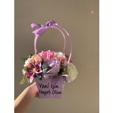 Balon Kutusu Lila Çiçek Çantası-Kişiye Özelyazı Eklemesi