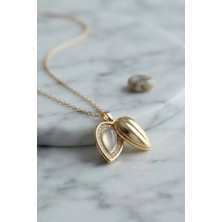 Clariss 316L Çelik Zincir Gold Renk Damla Tomurcuk Model Kolye