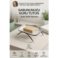 Transformacion Ayaklı Şeffaf Sabunluk Vakumlu Su Giderli Banyo Mutfak Tezgah Üstü Sabun Tutucu 722838