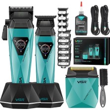 VGR Voyager V-877 S3 Profesyonel Saç Sakal Tıraş Makinesi Seti 3'lü Berber Combo