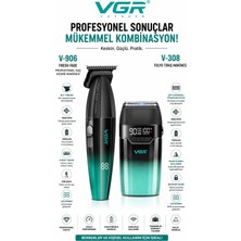 VGR Voyager V-906 & V-308 Saç Kesme, Sakal Sıfırlama Tıraş Makinesi Seti 2'li Berber Combo