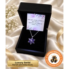 Sepetten Eve Işıklı Hediye Kutulu Ametist Taşlı Lotus Kolye Sevgiliye Hediye Doğum Günü Hediyesi Kız Sevgiliye Hediye Kız Arkadaşa Hediye Özel Gün Hediyesi Aşk Şans Kolyesi Kadın Kolye