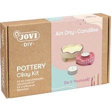 Jovi 2707 Dıy Air Dry & Candles Modelleme Kiti - Havayla Kuruyan Kil Mumluk Yapım Sanat Seti 22 Parça