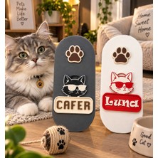 Linia Home Kişiye Özel Isimli Kedi Mama Saklama Kutusu | Dekoratif Mama Kabı | Evcil Hayvan Mama Organizeri