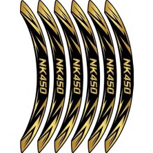 PINAXAR Motosiklet Jant Şeridi NK-450 Jant Sticker Etiket Spor Tasarım 12 Parça 3D