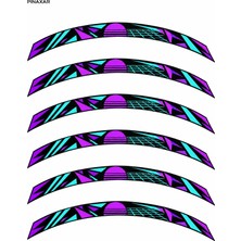 PINAXAR Pınaxar Jant Sticker Motosiklet Şerit Etiket 12 Parça 3D Essiz Tasarım Set