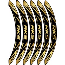 PINAXAR Motosiklet Jant Şeridi Rks Jant Sticker Etiket Spor Tasarım 12 Parça 3D