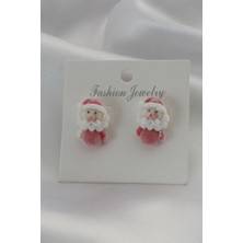 Inure Jewelry Kadife Noel Bebek Model Kadın Küpe