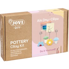 Jovi 2708 Dıy Air Dry & Clips Modelleme Kiti - Havayla Kuruyan Kil Fotoğraf ve Not Klipsi Sanat Kiti 24 Parça