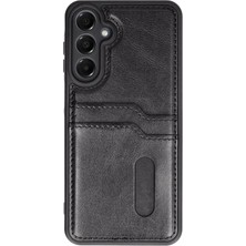 Mey Ithalat®  Samsung Galaxy A26 Kılıf Sara Kartvizitli Deri Kılıf - Siyah