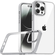 Mey Ithalat®   iPhone 15 Pro Max  Lensli Silikon - Gümüş