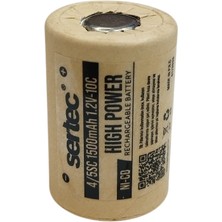Elektronikçim 1.2V Ni-Cd 4/5 Sc 1500 Mah Kağıt Şarjlı Pil 10C (Başsız/flat Head)
