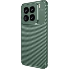 Mey Ithalat®   Mi 15 Pro Kılıf Auto Focus Karbon Kapak - Koyu Yeşil