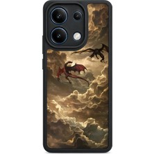 BG AKSESUAR Redmi Note 13 4g Uyumlu Ejderhalar Desenli Kamera Korumalı Darbelere Dayanıklı Kılıf