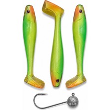 Duck Feet 9cm 6gr 3 Adet Silikon Yem + 7gr 1 Adet Jighead 08 Renk