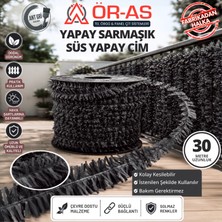 Ör-As Tel Örgü Süs Telli Çim Yapay Sarmaşık ( -30 - mt -)Antrasit-Gri